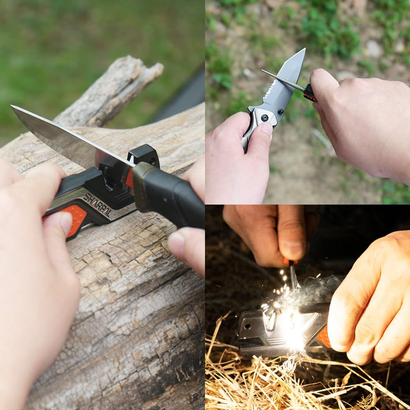 SHARPAL 101N 6-in-1 Pocket Knife Sharpener & Survival Tool, with Fire Starter, Whistle & Diamond Sharpening Rod, Quickly Repair, Restore and Hone Straight and Serrated Blade 🍁 All In One Marketplace Canada