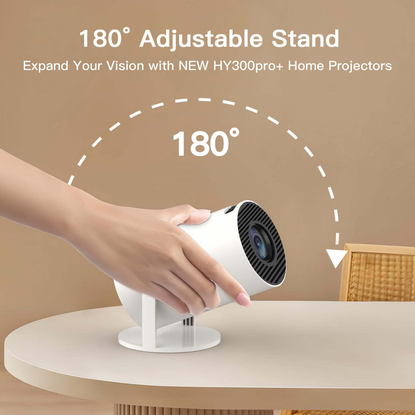 [Built-in Apps & 2026 Upgraded] WEMI Mini Portable Projector Mini Projecteur Portatif with WiFi 6 and Bluetooth 5.4 for Bedroom Smart Movie for iPhone Cell Phone Android OptiBarrel 500 🍁 All In One Marketplace Canada