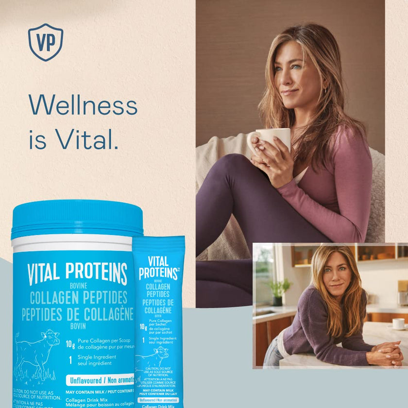 VITAL PROTEINS Bovine Collagen Peptides Powder, Single-serve Stick Packs, Unflavoured, Odourless, Gluten-free, No Added Sugar, Paleo-friendly, Non-GMO, No Artificial Flavours Or Colours, 200 g 🍁 All In One Marketplace Canada