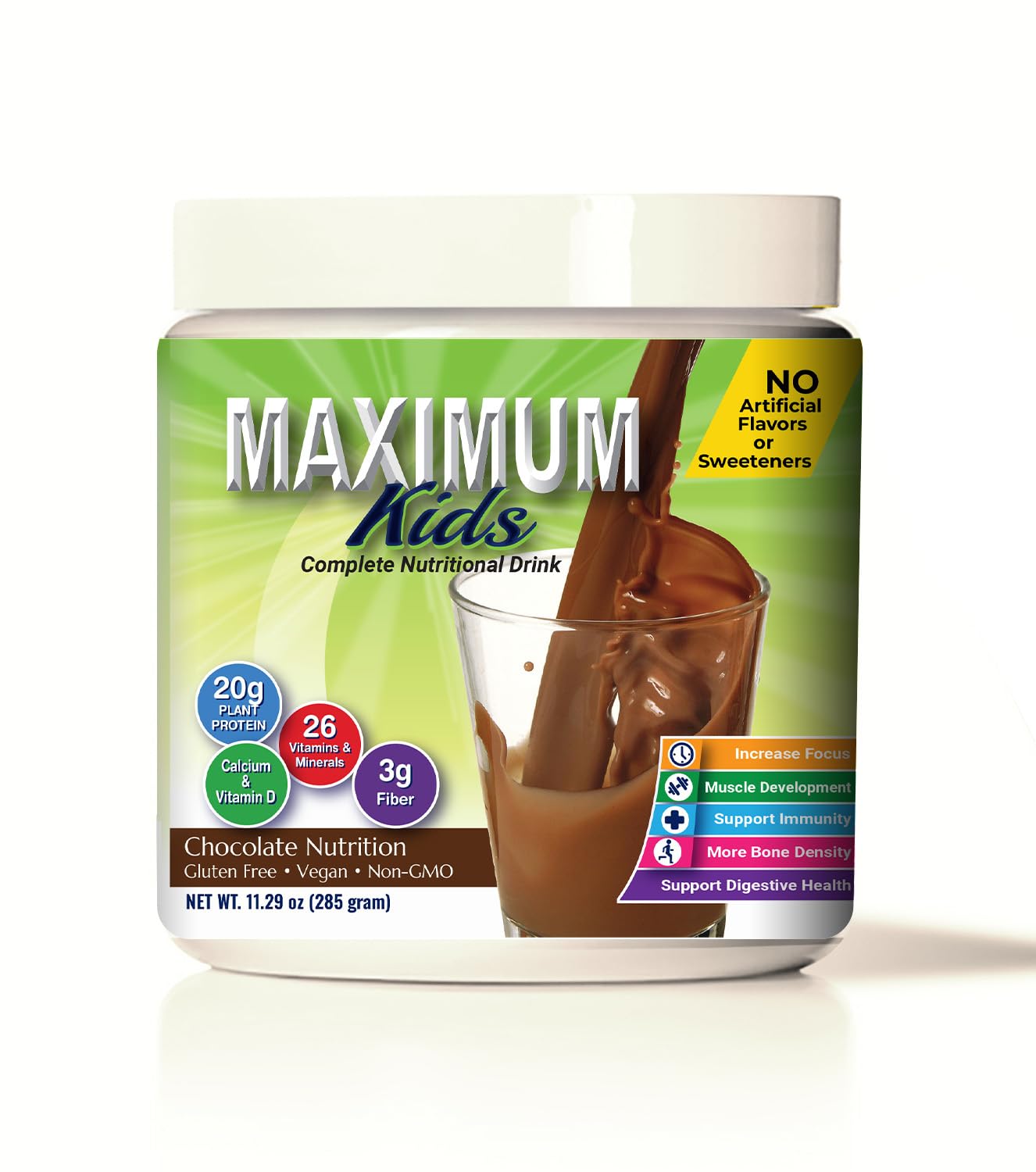 Maximum Kids Complete ORGANIC Powder Mix - Great TASTING, EASY to use, complete nutritional drink with 26 vitamins & Minerals, 20g of Plant Protein, 3g of Fiber. Kid TESTED! Parents APPROVED! 🍁 All In One Marketplace Canada
