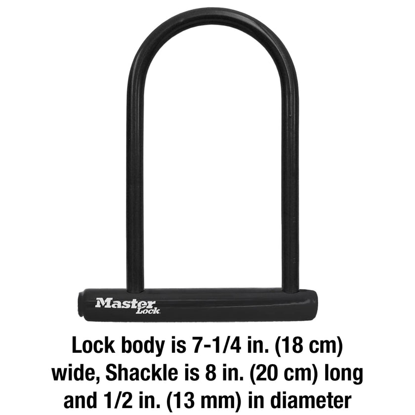 Master Lock Black Bike Lock with Key, Standard Size U-Lock for Bicycles and Other Outdoor Equipment, Anti-Theft Lock for Bikes, 8320D 🍁 All In One Marketplace Canada