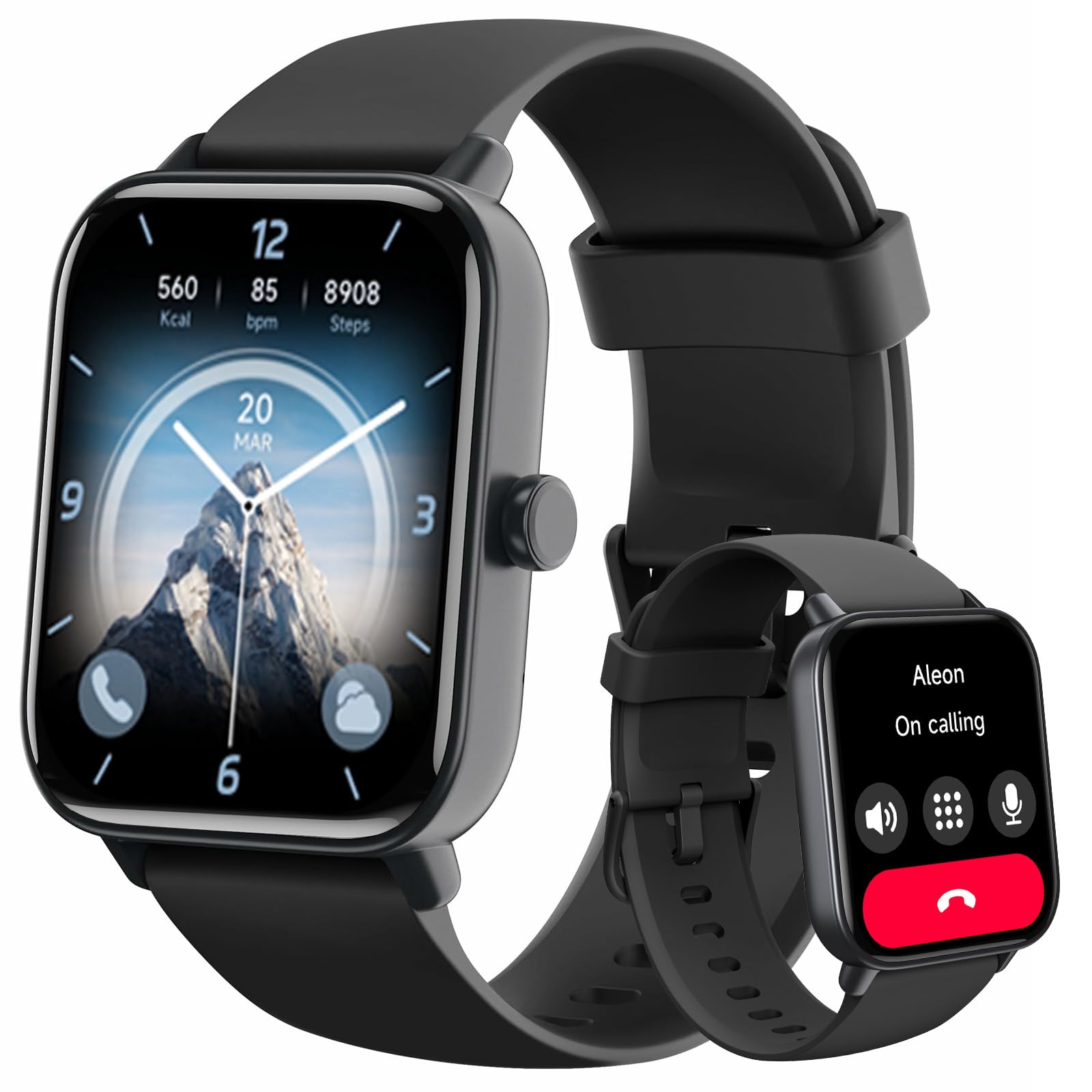 Smart Watch for Men Women (Answer/Make Call), Alexa Smartwatch Compatible with Android iOS, Fitness Tracker with Heart Rate SpO2 Sleep Monitor, 1.8'' HD DIY Dial Waterproof Watch with Bluetooth Call 🍁 All In One Marketplace Canada