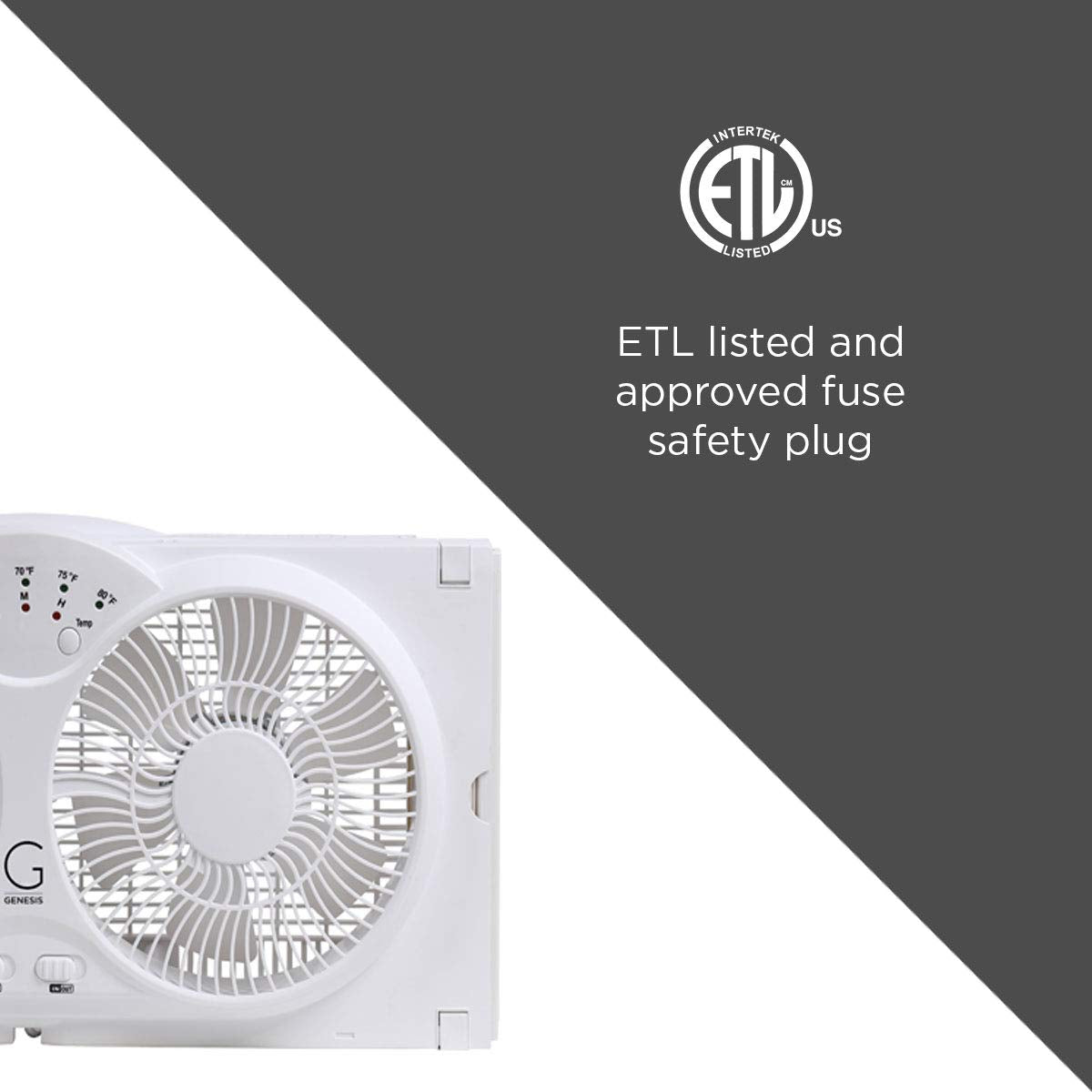 Genesis Twin Fan High Velocity Reversible AirFlow Fan, LED Indicator Lights Adjustable Thermostat & Max Cool Technology, ETL Certified, White (A1WINDOWFAN) 🍁 All In One Marketplace Canada