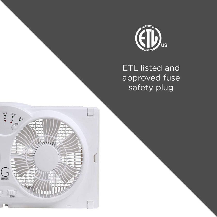Genesis Twin Fan High Velocity Reversible AirFlow Fan, LED Indicator Lights Adjustable Thermostat & Max Cool Technology, ETL Certified, White (A1WINDOWFAN) 🍁 All In One Marketplace Canada