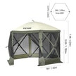 VEVOR Pop Up Gazebo Tent, Pop-Up Screen Tent 6 Sided Canopy Sun Shelter with 6 Removable Privacy Wind Cloths & Mesh Windows, 10x10FT Quick Set Screen with Mosquito Netting, Army Green 🍁 All In One Marketplace Canada