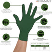 FRAMAR Green Nitrile Gloves Medium - Disposable Gloves Medium, Rubber Gloves Disposable, Cleaning Gloves, Kitchen Gloves, Mechanics Gloves, Cooking Gloves, Gant Latex Gloves Medium, 100 🍁 All In One Marketplace Canada