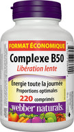 Webber Naturals Vitamin B50 Complex, Timed Release, 220 Tablets, Supports Energy Production and Metabolism, Vegan 🍁 All In One Marketplace Canada
