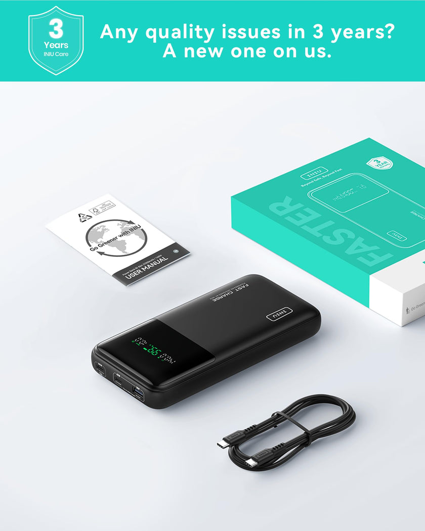 INIU 140W Laptop Power Bank, Flight-Safe 27000mAh High Capacity Portable Charger with USB C Cable, Digital Display Phone Charger, 3 Ports Travel External Battery Pack for MacBook iPad Steam Deck etc 🍁 All In One Marketplace Canada