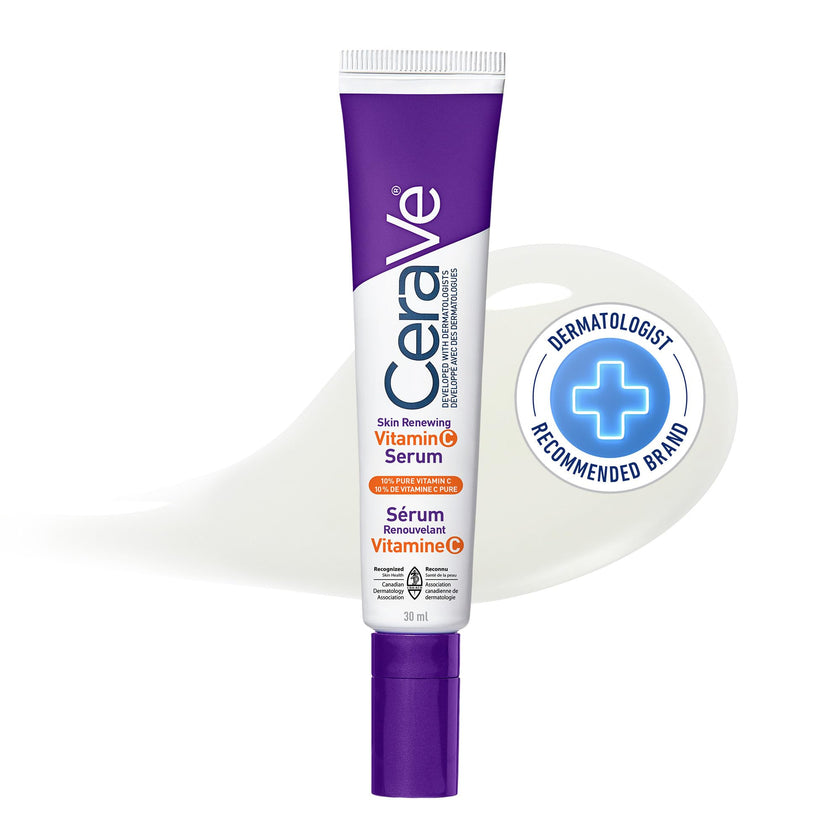 CeraVe Vitamin C Serum with Hyaluronic Acid, Ceramides & Vitamin B5, Skin Renewing 10% Pure Vitamin C Serum for Face, Reduces the Look of Dark Spots, Fragrance Free, Developed with Dermatologists, 30mL 🍁 All In One Marketplace Canada
