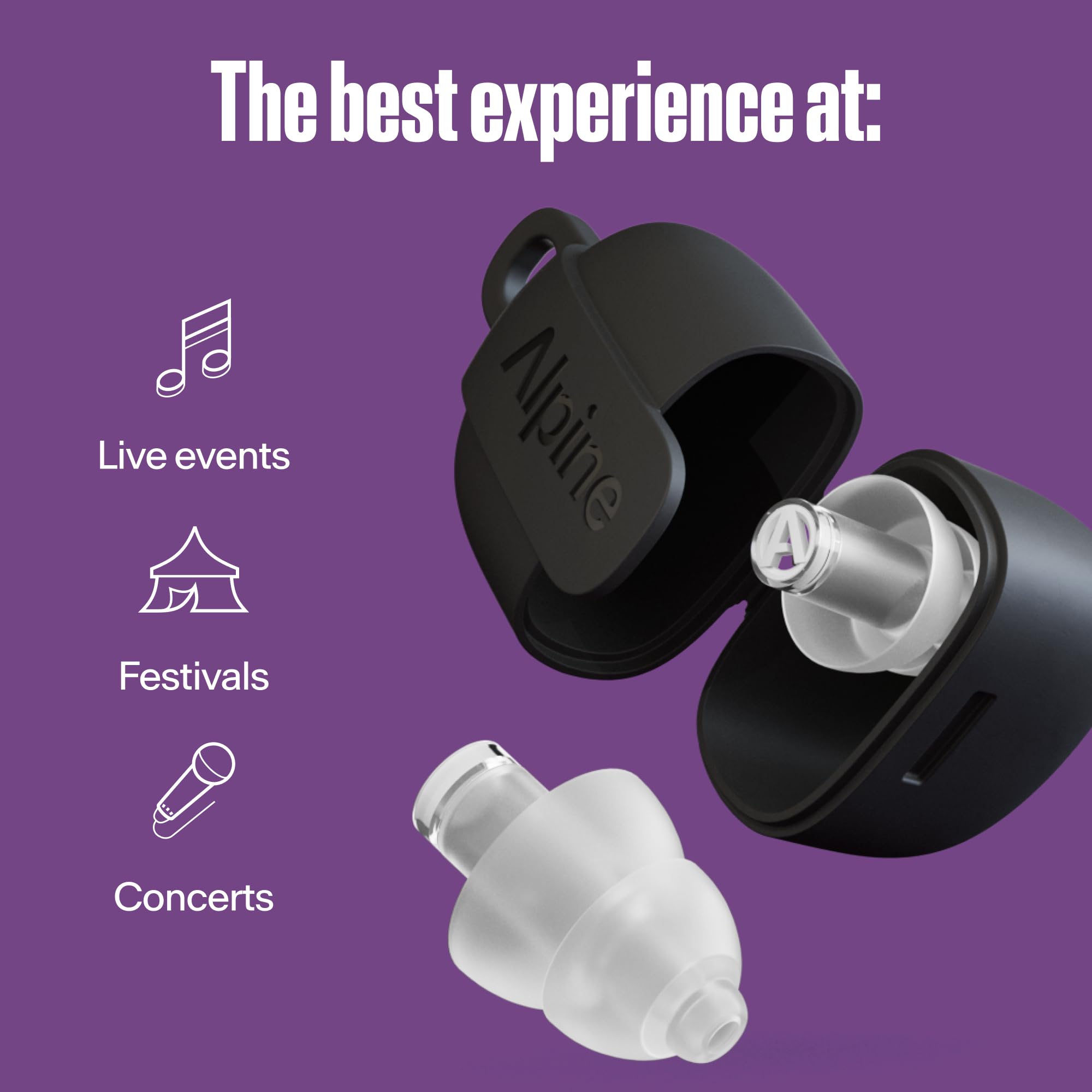 Alpine PartyPlug Concert Ear Plugs - Noise Reduction Ear Plugs for Party, Concert, Festival and Music - Reusable Earplugs (Pro Transparent (Multisize)) 🍁 All In One Marketplace Canada