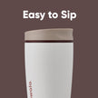 Owala SmoothSip Slider Insulated Stainless Steel Coffee Tumbler, Reusable Iced Coffee Cup, Hot Coffee Travel Mug, BPA Free 12 oz, Vanilla Bean 🍁 All In One Marketplace Canada