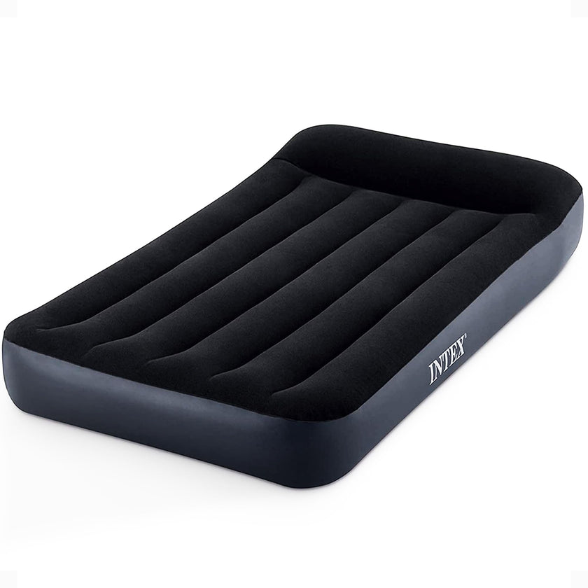 INTEX 64145ED Dura-Beam Standard Pillow Rest Air Mattress: Fiber-Tech – Twin Size – Built-in Electric Pump – 10in Bed Height – 300lb Weight Capacity 🍁 All In One Marketplace Canada