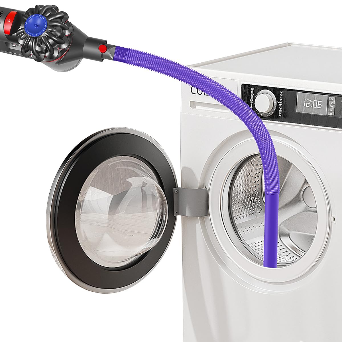 FUNTECK Dryer Lint Vacuum Attachment Compatible with Dyson V15 V12 V11 V10 V8 V7 V6 Vacuum Cleaners, Flexible Vent Lint Cleaner Kit, 34 inches 🍁 All In One Marketplace Canada
