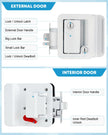 Kohree RV Entry Door Lock Latch Handle with Paddle Deadbolt, Polar White Enclosed Trailer Camper Door Latch with 4 Keys RV Door Lock Replacement -Universal Entrance Security Lock Kit 🍁 All In One Marketplace Canada