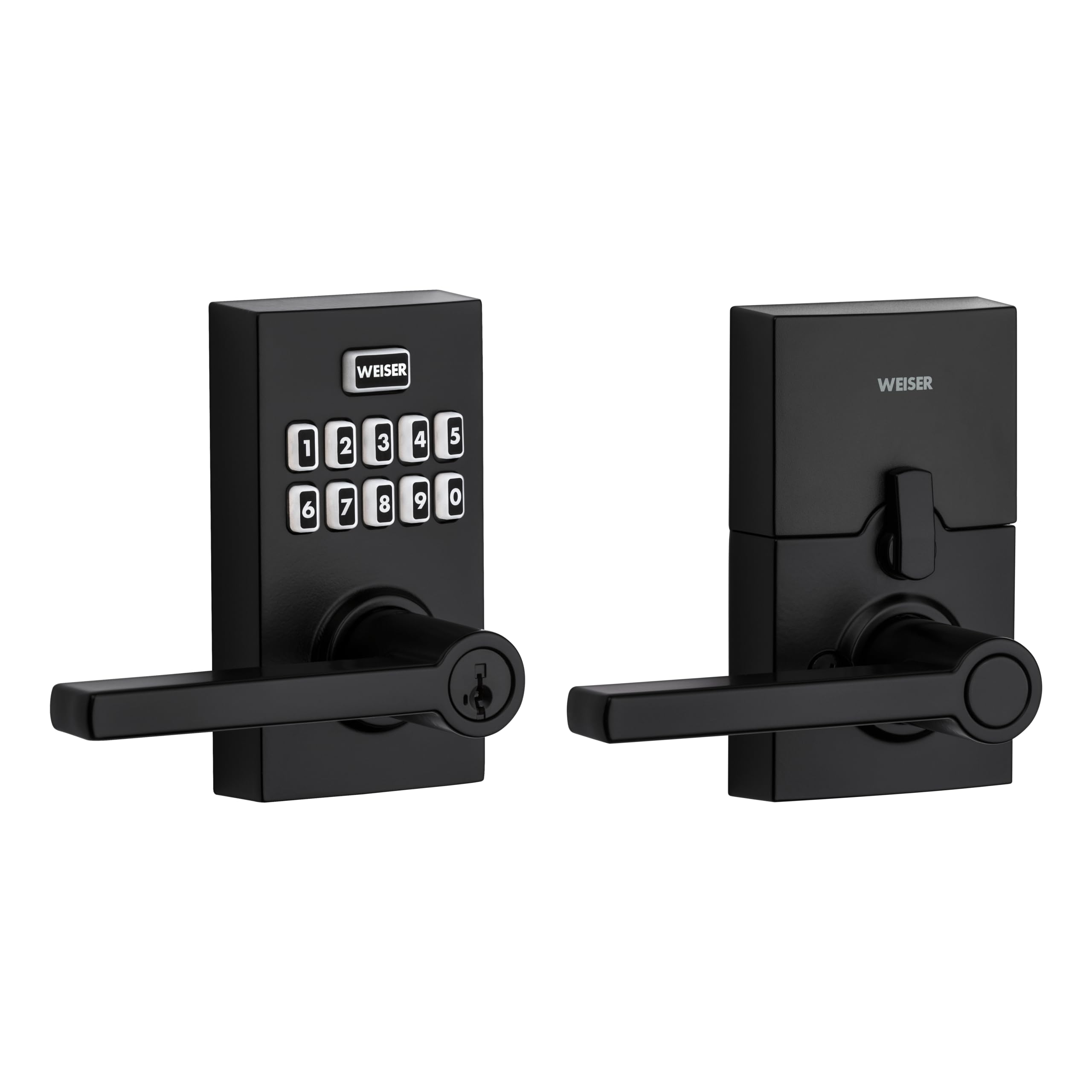 Weiser Smartcode 10 Matte Black Keyless Entry Door Lock with Handle/Deadbolt Lock, Keypad Door Lock with Auto Lock, Up to 30 User Codes, Electronic Door Handles/Door Locks for Entry Door & Garage 🍁 All In One Marketplace Canada