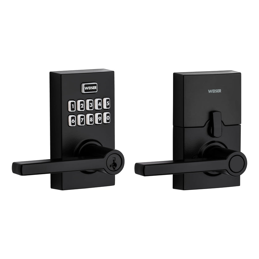 Weiser Smartcode 10 Matte Black Keyless Entry Door Lock with Handle/Deadbolt Lock, Keypad Door Lock with Auto Lock, Up to 30 User Codes, Electronic Door Handles/Door Locks for Entry Door & Garage 🍁 All In One Marketplace Canada