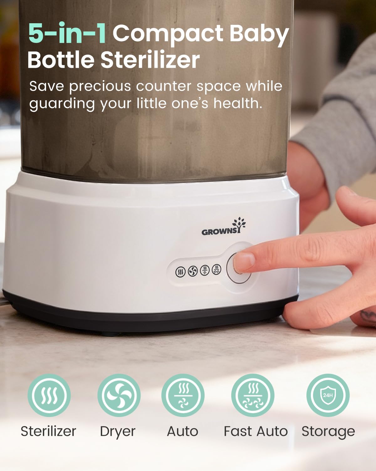 Bottle Sterilizer and Dryer, Compact Baby Bottle Sterilizer, Electric Steam Bottle Sanitizer for Baby Bottles, Pacifiers, Pump Parts 🍁 All In One Marketplace Canada