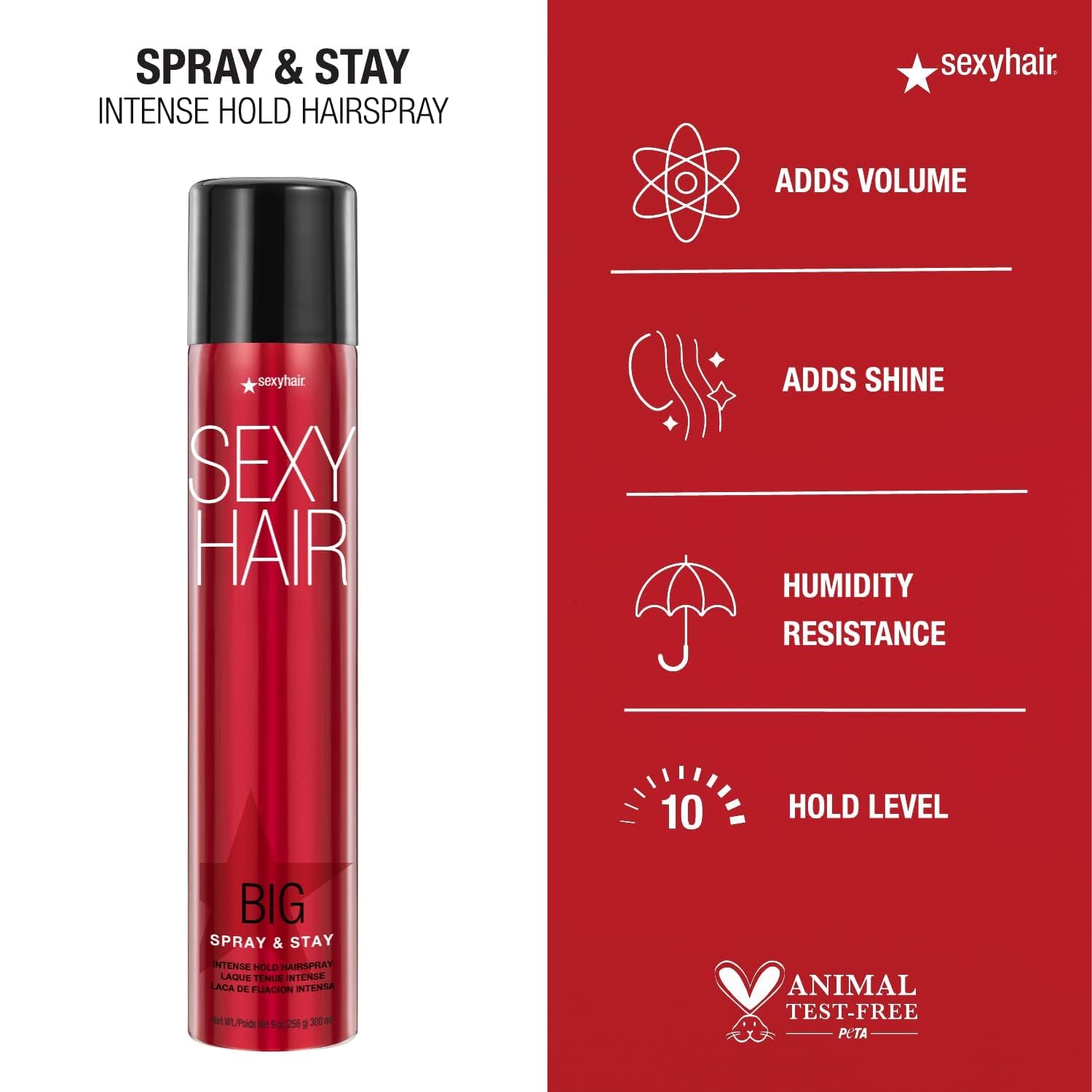SexyHair Big Spray and Stay Intense Hold Hairspray, Long Lasting, Humidity Protection, Shine, 9 fl oz 🍁 All In One Marketplace Canada