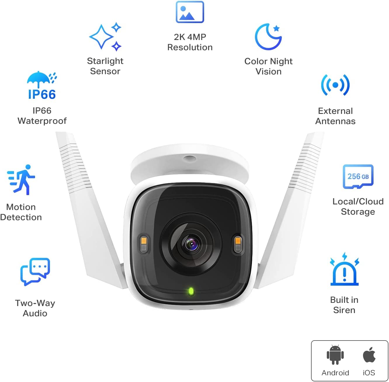 TP-Link Tapo 2K 4MP QHD Security Camera Outdoor Wired, Built-in Siren w/Startlight Sensor, IP66 Weatherproof, Motion/Person Detection, Works with Alexa & Google Home (Tapo C320WS) 🍁 All In One Marketplace Canada