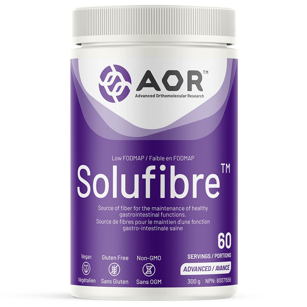 AOR - SoluFibre Powder, 300g 60-Servings - Partially Hydrolyzed Guar Gum Sunfiber for Digestive Comfort & Regularity - Vegan, Non-GMO & Gluten-Free - Gentle Prebiotic Fiber Supplement - Soluble Fiber 🍁 All In One Marketplace Canada