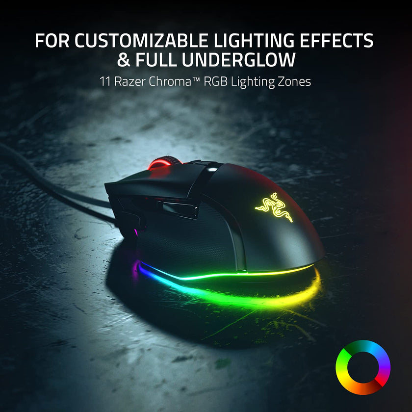 Razer Basilisk V3 Wired Gaming Mouse: HyperScroll Tilt Wheel - 26K DPI Optical Sensor - Gen-3 Optical Switches - 13-Zone Chroma RGB with Underglow - 13 Programmable Controls - Black 🍁 All In One Marketplace Canada
