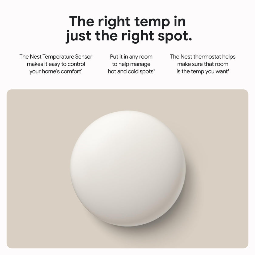 Google Nest Temperature Sensor (2nd Gen) - Porcelain - 1-Pack 🍁 All In One Marketplace Canada