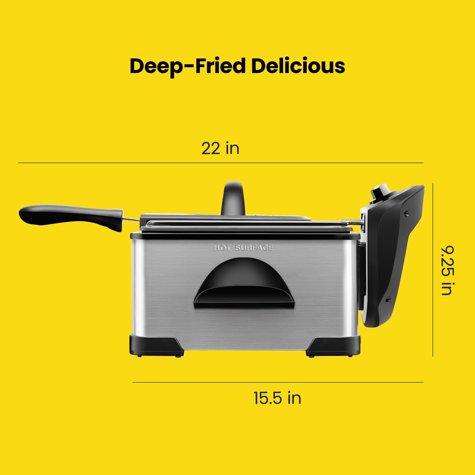 Chefman 4.3 Liter Deep Fryer with Basket for Home Use, XL Jumbo Size Fry Basket Strainer, Adjustable Temperature & Timer Fish Fryer, Chicken Fryer, French Fry Maker, Gifts for Cooks, Stainless Steel 🍁 All In One Marketplace Canada