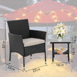 FDW Wicker Patio Furniture 3 Piece Furniture Patio Chairs Outdoor Rattan Conversation Bistro Set for Backyard Porch Poolside Lawn (Black) 🍁 All In One Marketplace Canada