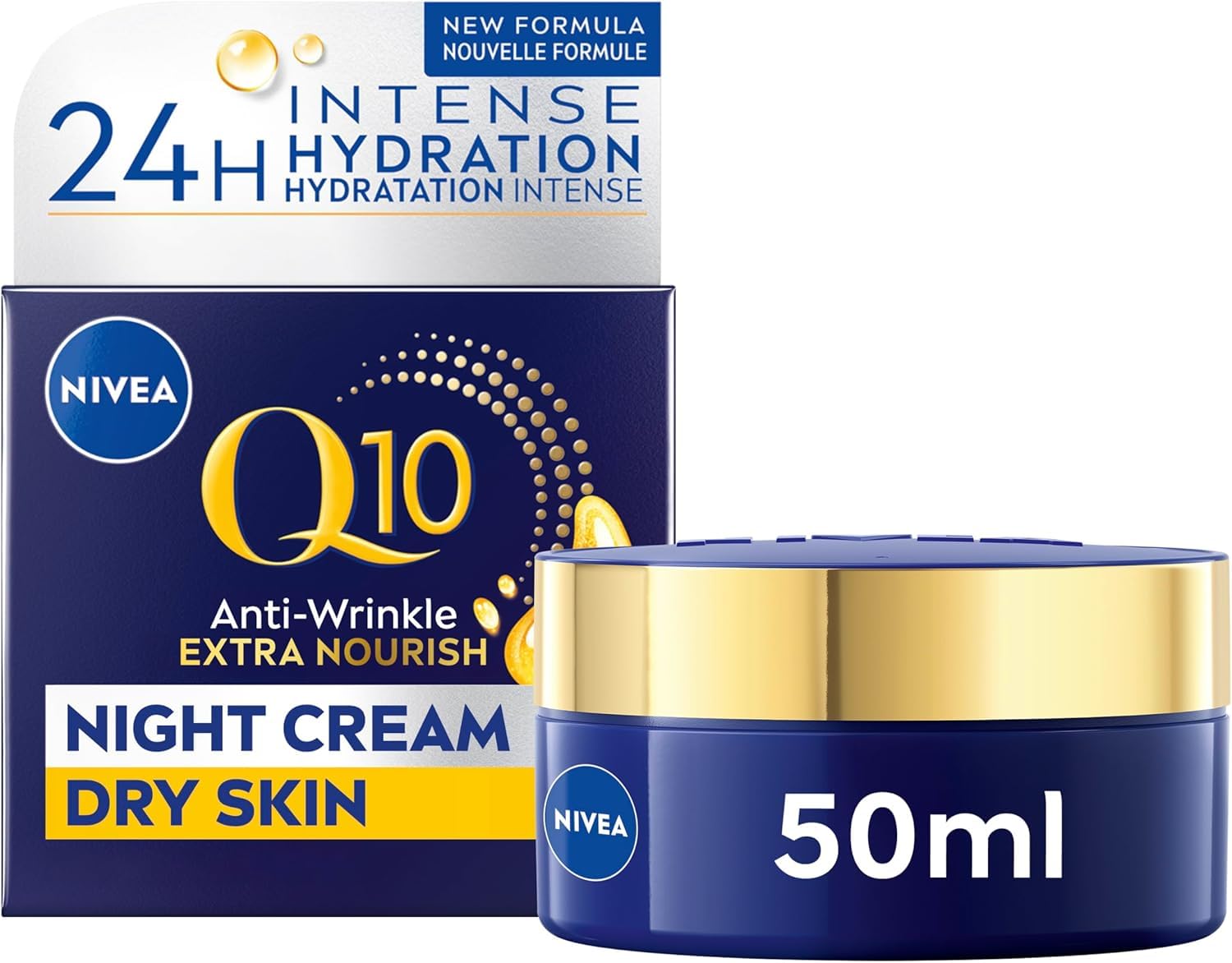 NIVEA Q10 Anti-Wrinkle Moisture Replenishment Night Cream, 50mL | Anti-wrinkle night face moisturizer with argan oil 🍁 All In One Marketplace Canada