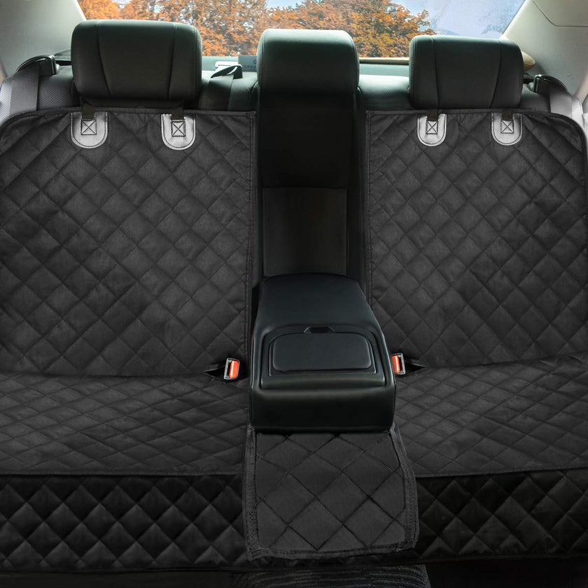 Portin Dog Car Seat Covers Pet Seat Cover, Waterproof Nonslip Bench Rear Seat Cover Compatible for Middle Seat Belt Fits Most Cars Trucks and SUVs MPVs (Black-Standard Size, 53in Wide) 🍁 All In One Marketplace Canada
