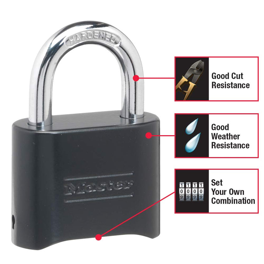 Master Lock Black Combination Padlock, Set Your Own Combo Lock, Weather Resistant Indoor and Outdoor Padlocks with Code for Gym Locker, Gate, Shed, 2 Pack, 178EC2 🍁 All In One Marketplace Canada