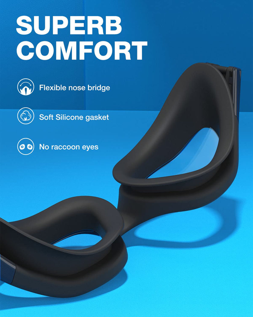 ZIONOR Swimming Goggles G1 Polarized Swim Goggles UV Protection Watertight Anti-Fog Adjustable Strap Comfort fit for Unisex Adult Men and Women-Black Frame Smoke Lens 🍁 All In One Marketplace Canada