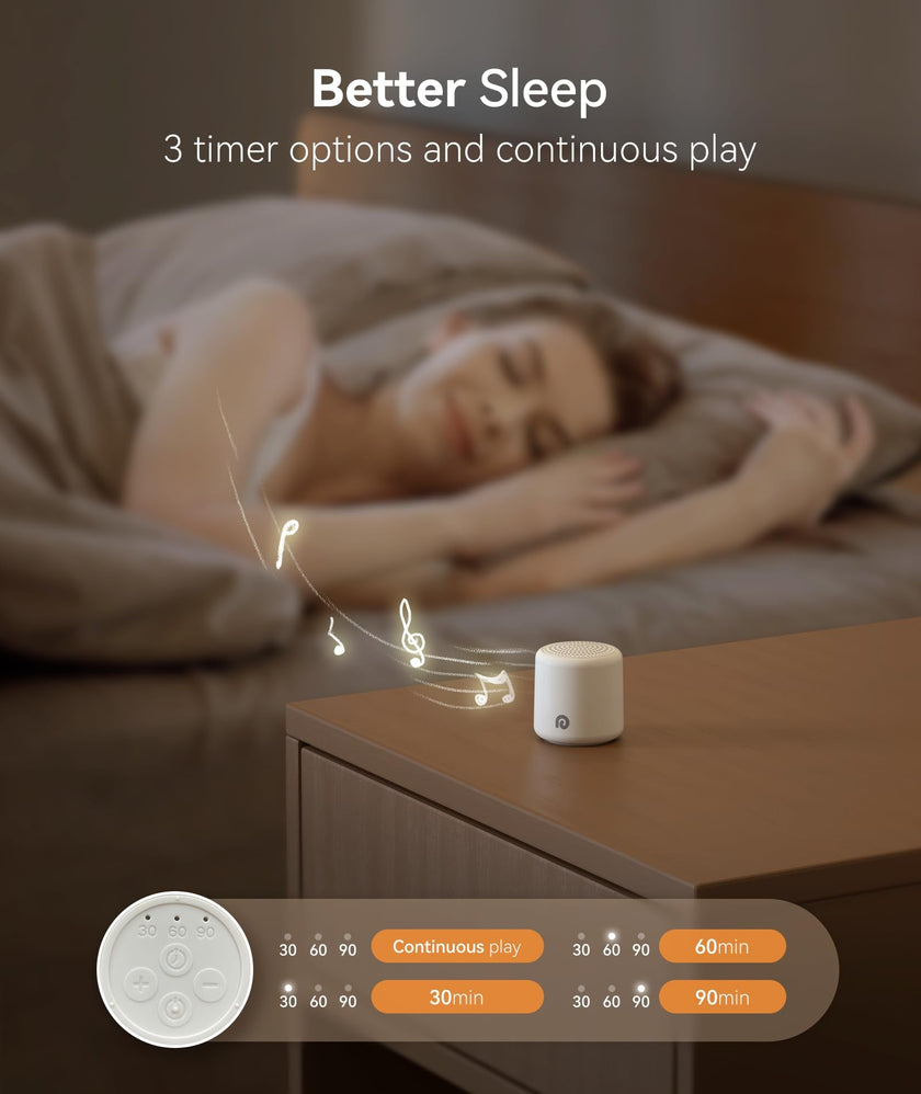 Dreamegg White Noise Machine - Portable Sound Machine Baby Adult, Travel White Noise Sound Machine, 16 Soothing Sounds, Rechargeable, Mini Sound Machine for Sleeping Baby Shower Home Hotel Gift, White 🍁 All In One Marketplace Canada