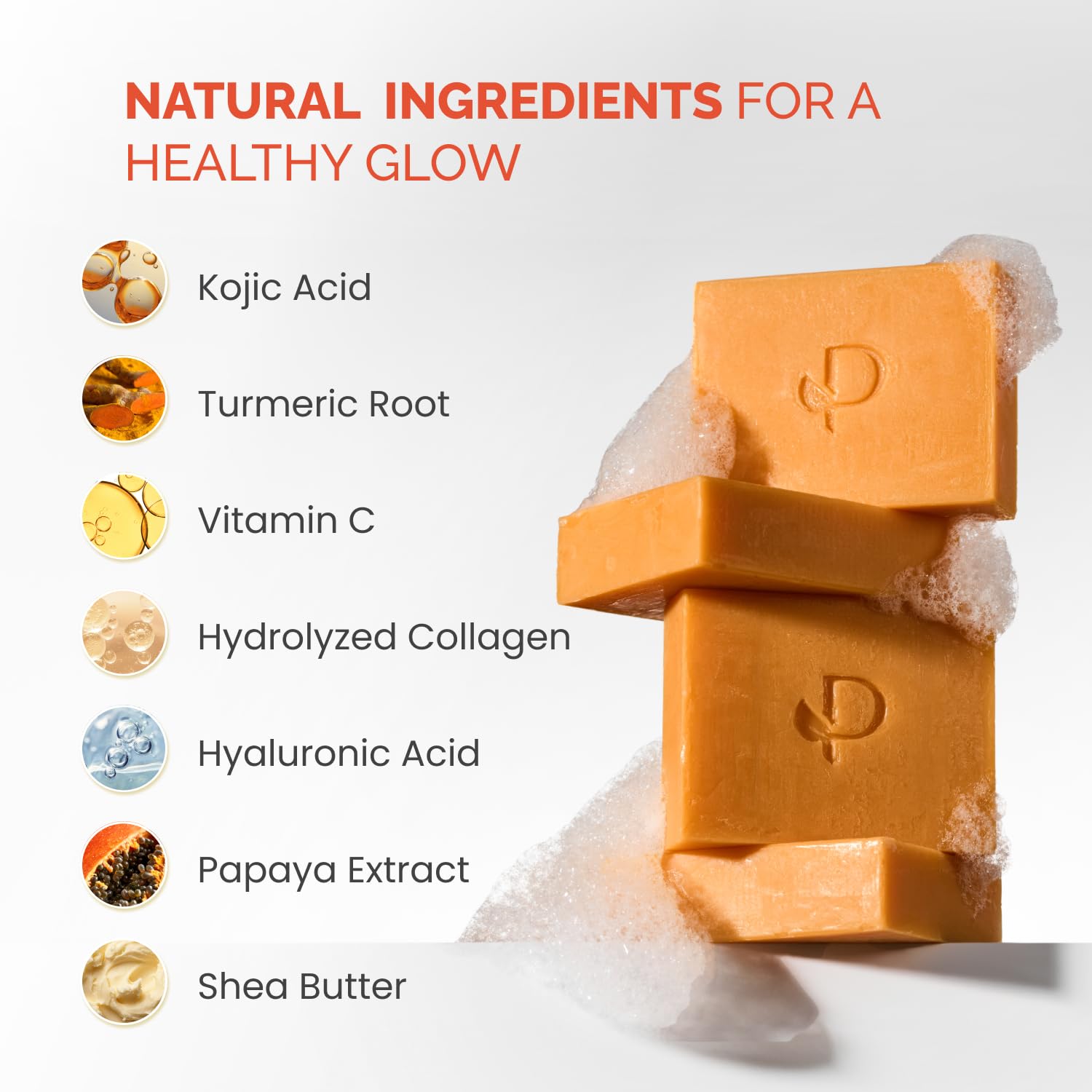 PLANTIFIQUE Turmeric & Kojic Acid Soap for Hyperpigmentation, Lab Tested - 4 Bars with Mesh Net - Face & Body Wash with Hyaluronic Acid, Collagen, Vitamin C - 320g / 11.28 oz 🍁 All In One Marketplace Canada