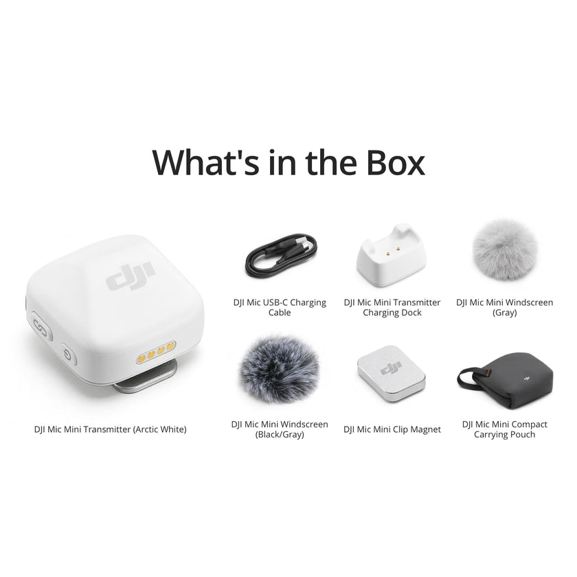 DJI Mic Mini Transmitter (Arctic White), Ultralight, Wireless Lavalier Microphone for DJI Osmo Mobile 7P/Osmo Pocket 3, Noise Cancelling, Wireless Microphone for Camera/iPhone/Android, Vlog, Streaming 🍁 All In One Marketplace Canada