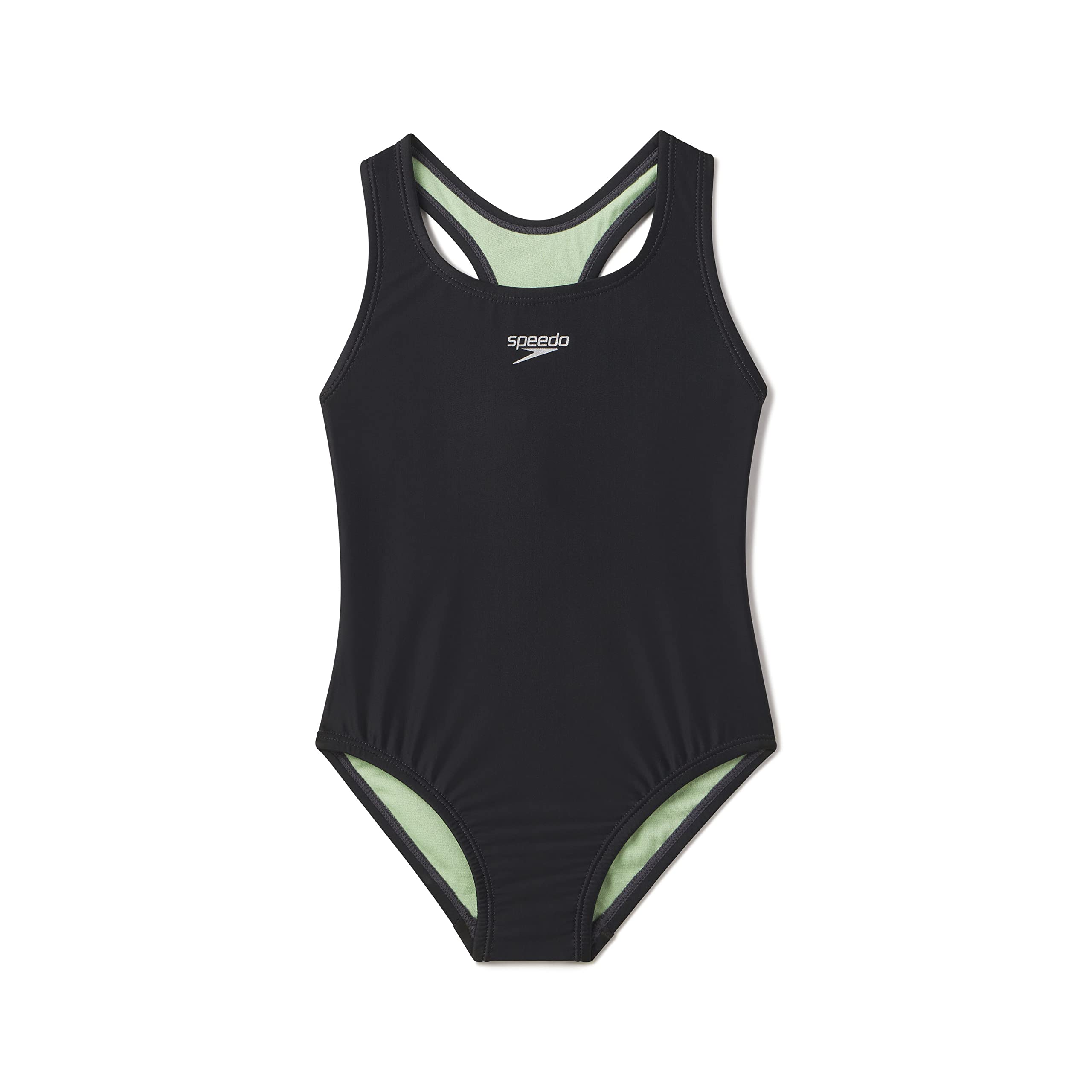 Speedo Girl's Swimsuit One Piece Closed Racerback, 2023 Anthracite, 12 🍁 All In One Marketplace Canada