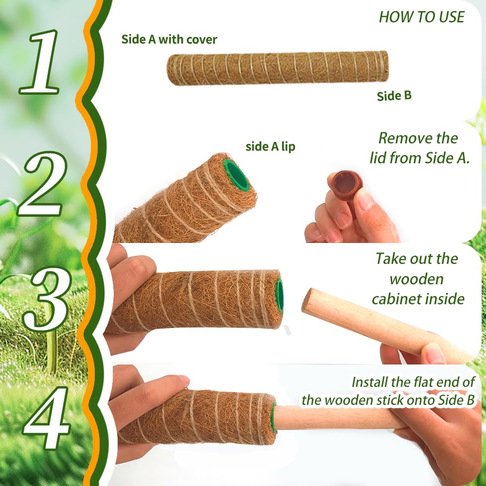 Moss Pole Plant Support Monstera - 5 Pack Coco Coir Moss Stick Plants Climber Support Indoor Monstera Stake for Climbing Plants Live House Potted, Vine, Pothos, Philodendron to Grow Upwards 🍁 All In One Marketplace Canada