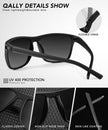 QALLY Polarized Sunglasses Men Lightweight Square Mens Sun Glasses for Driving Sports with UV400 Protection, Black/Dark Green/Tawny 🍁 All In One Marketplace Canada