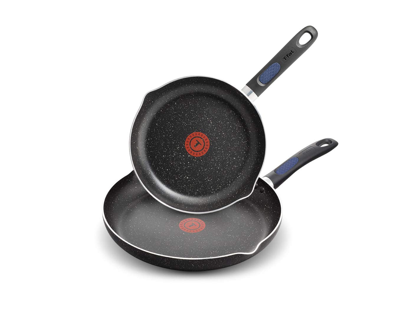 T-FAL, Signature, Non Stick Non Toxic Pots and Pan Set, 24cm (10 in)/ 30cm (12 in), Stone Effect Cookware Set, Thermo Spot Heat Indicator, Metal Utensil Safe,Black, Oven-Safe up to 175˚C/350˚F 🍁 All In One Marketplace Canada