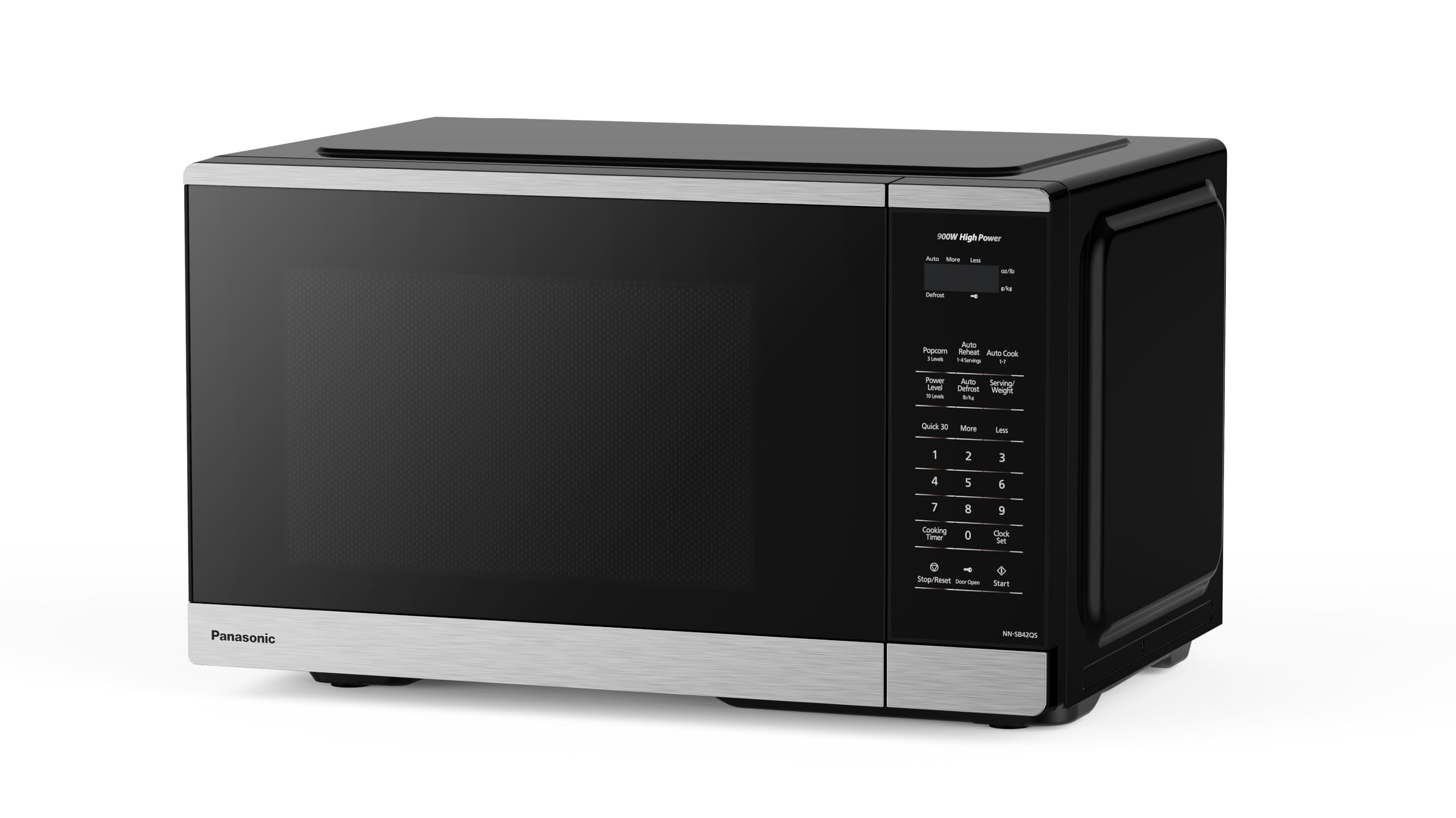 Panasonic NNSB42QSC Compact 900 W High Power Microwave Oven, 7 Auto Cook Menus, 0.9 cft. Interior Capacity, Child Lock, Stainless Steel, Black 🍁 All In One Marketplace Canada