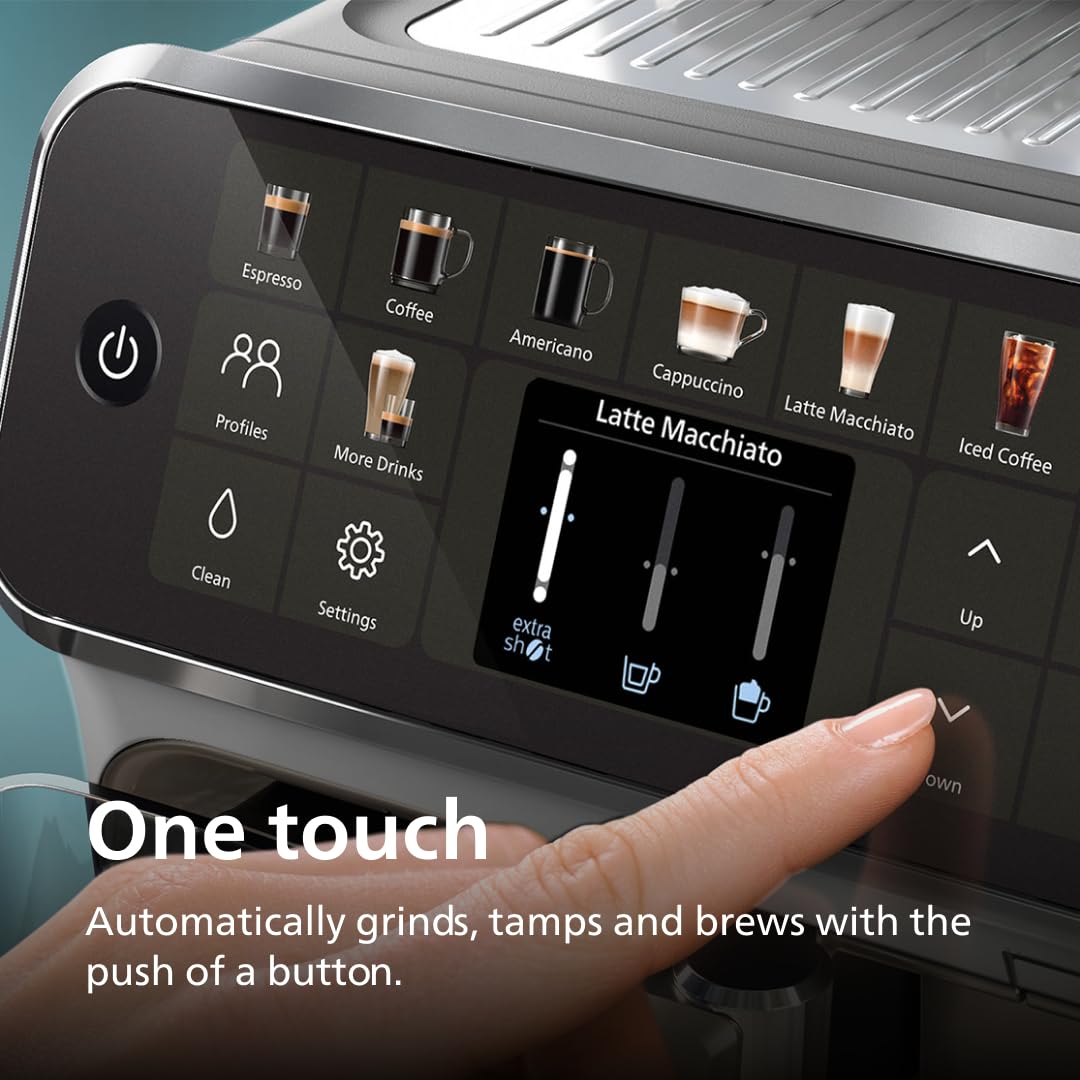PHILIPS 5500 Series Fully Automatic Espresso Machine, LatteGo Milk System, Integrated Grinder, 20 Hot & Iced Coffee Pre-Sets, Quick Start, SilentBrew, 15-Bar Pressure, Grey Chromed (EP5544/90) 🍁 All In One Marketplace Canada