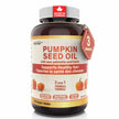 Herba Pumpkin Seed Oil Capsules for Hair - 90 Softgels | 3 in 1 with Saw Palmetto and Biotin | Cold Pressed, Extra Virgin, and Non GMO | Made in Canada 🍁 All In One Marketplace Canada