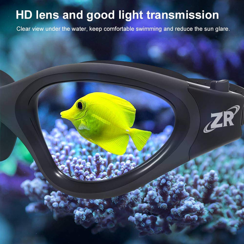 ZIONOR Swimming Goggles G1 Polarized Swim Goggles UV Protection Watertight Anti-Fog Adjustable Strap Comfort fit for Unisex Adult Men and Women-Black Frame Smoke Lens 🍁 All In One Marketplace Canada