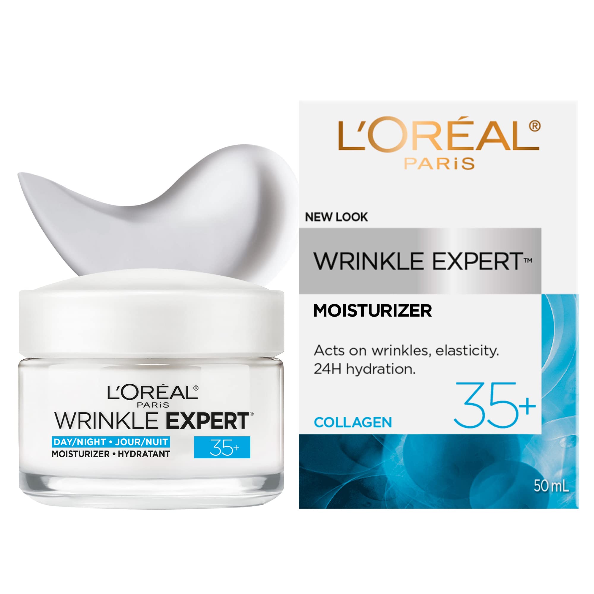L’Oréal Paris Wrinkle Expert 35+ Anti Aging Day Face Moisturizer & Night Face Cream, Collagen Cream for Face to Reduce the Look of Wrinkles, Provides 24HR Hydration, 50mL 🍁 All In One Marketplace Canada