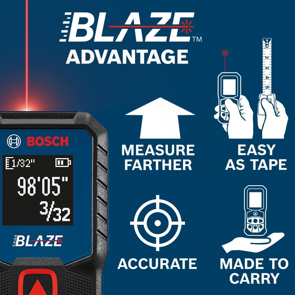 BOSCH GLM100-23 100 Ft Blaze Laser Distance Measure, Includes 2 AA Batteries, Distance Measuring Laser 🍁 All In One Marketplace Canada