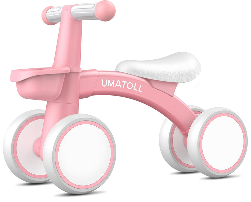 Umatoll Baby Balance Bike Toys for 1 Year Old Girls Gifts, Adjustable Seat Baby Walker, First Birthday Gifts, 12-24 Months Toddler Ride on Toys with Removable Basket, Pink 🍁 All In One Marketplace Canada