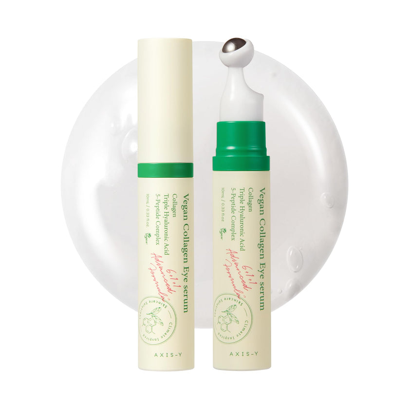 AXIS-Y Vegan Collagen Eye Serum with Triple Hyaluronic Acid & 5-Peptide Complex | Wrinkle Care, Fine Line Reduction, Brightening | Vegan & Cruelty-Free Korean Skin Care | 10ml 🍁 All In One Marketplace Canada