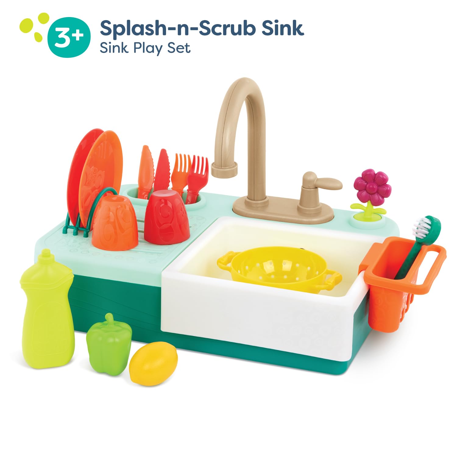 B. toys Play Sink, Splash-n-Scrub Sink with Running Water Faucet 🍁 All In One Marketplace Canada
