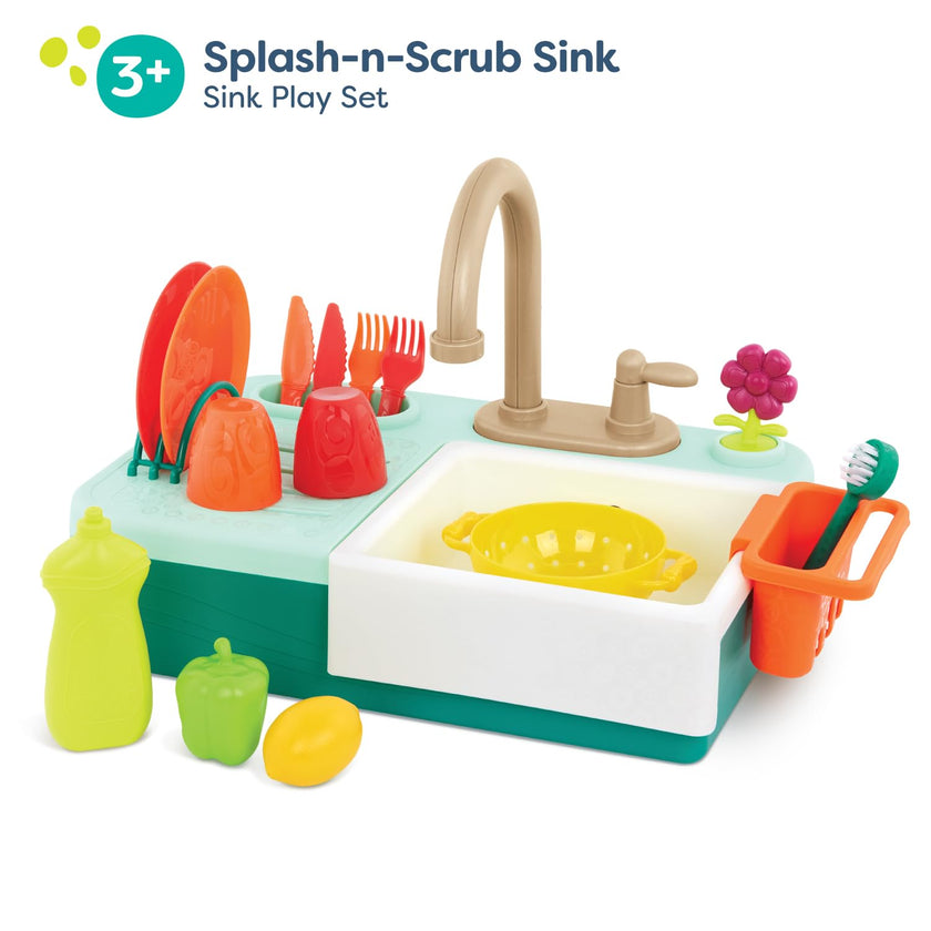 B. toys Play Sink, Splash-n-Scrub Sink with Running Water Faucet 🍁 All In One Marketplace Canada