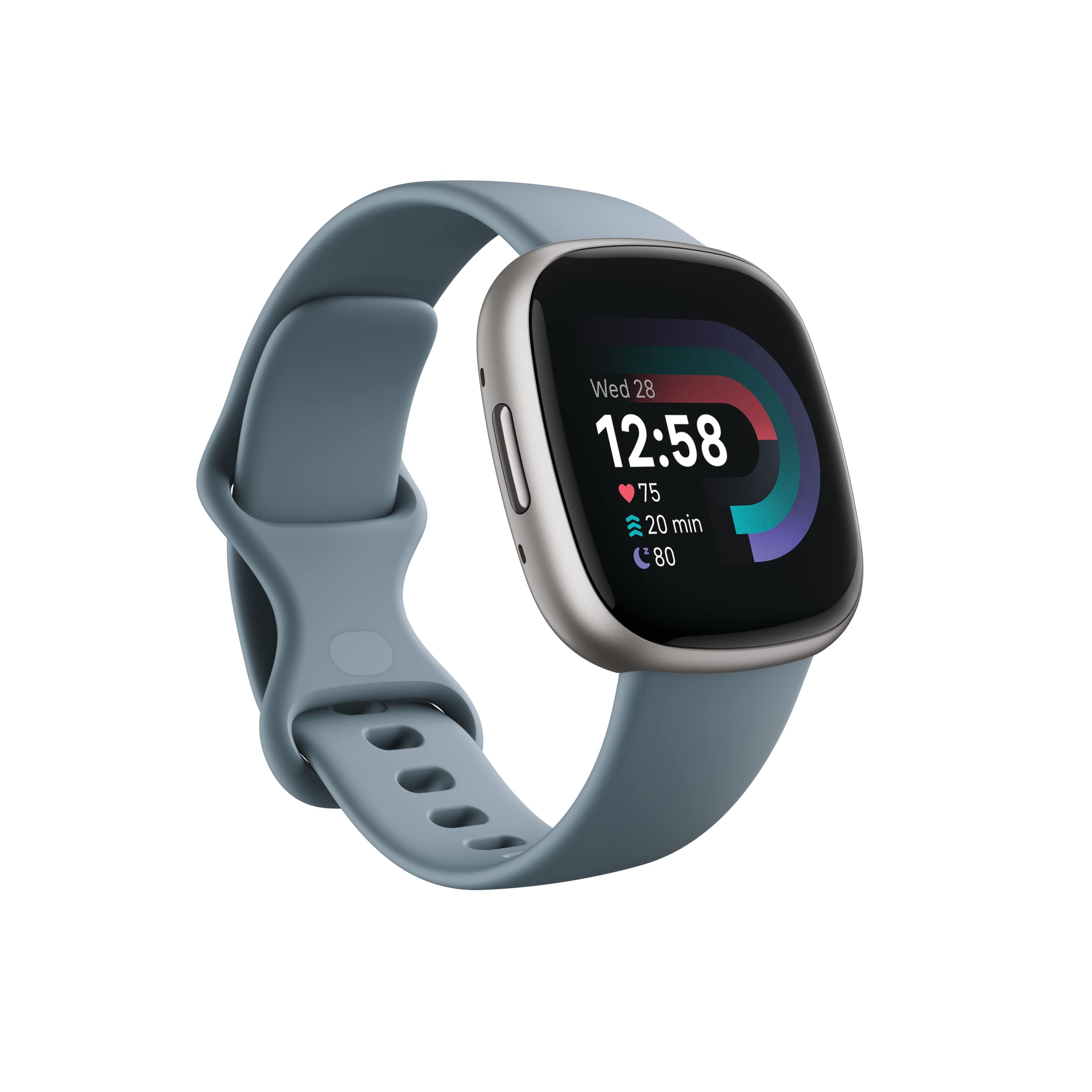 Google Fitbit Versa 4 Fitness Smartwatch with Daily Readiness, Gps, 24/7 Heart Rate, 40+ Exercise Modes, Sleep Tracking and More, Waterfall Blue/platinum, One Size (S and L Bands Included) 🍁 All In One Marketplace Canada